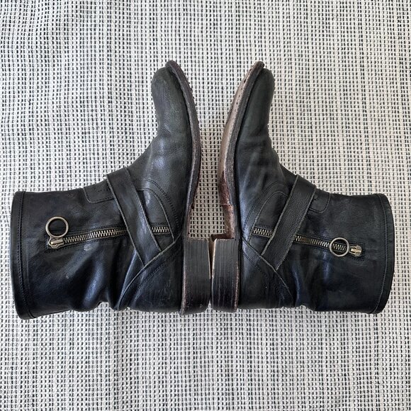 FIORENTINI + BAKER Eternity Eli Black Leather Motorcycle Ankle Boots sz 39.5 / 9 - Picture 4 of 11